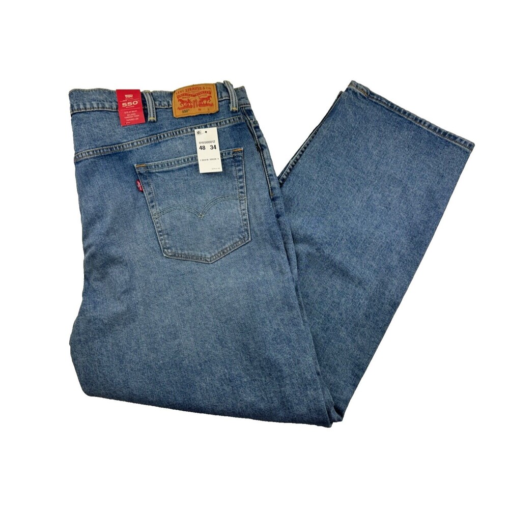 BRAND NEW LEVI'S 550 Mens 48x34 Denim Medium Blue Wash RELAXED Jeans/Pants